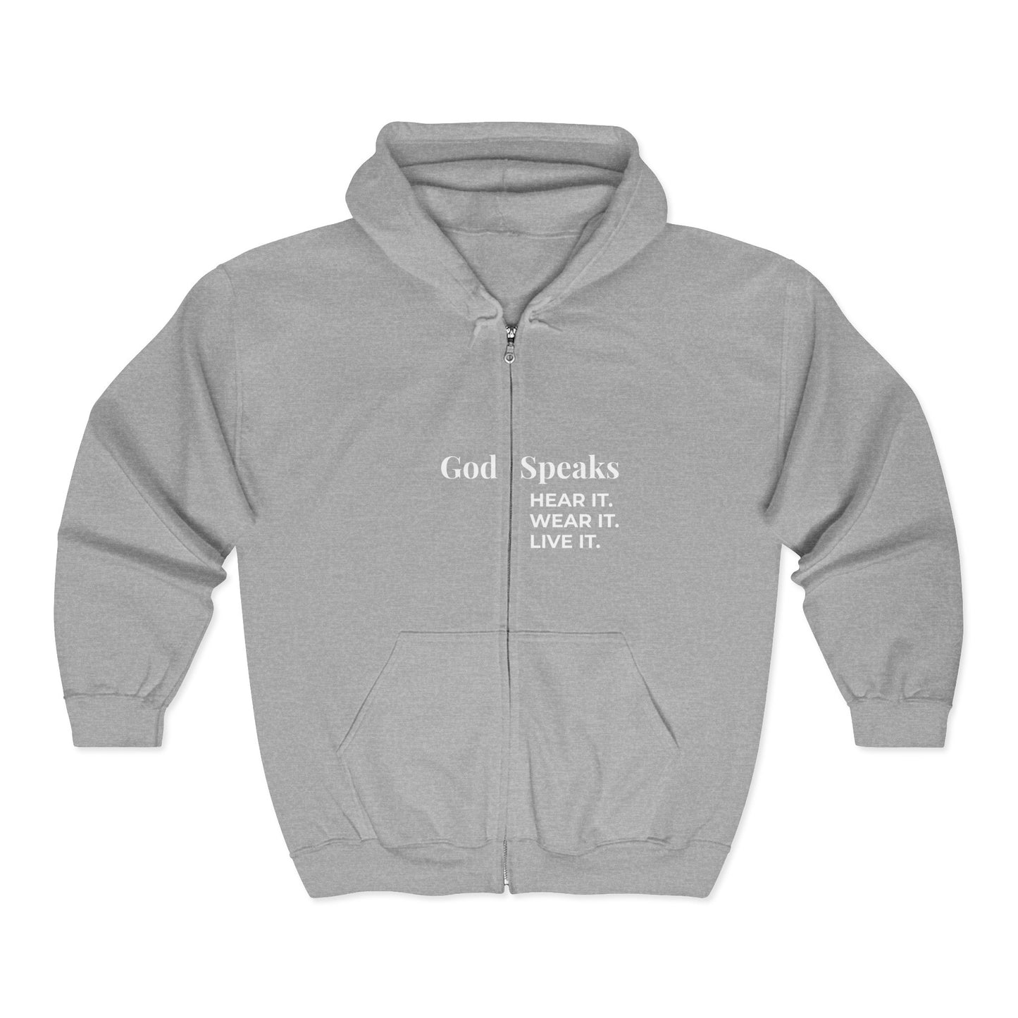 God Speaks Full Zip Hooded Sweatshirt-HLW