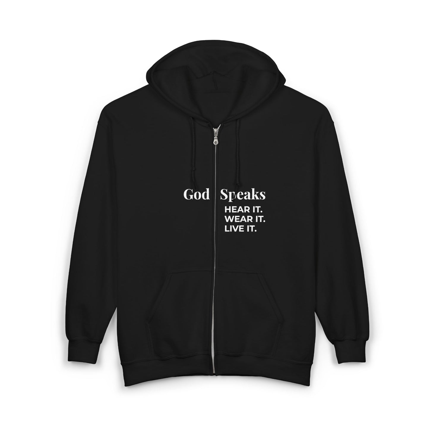 God Speaks Full Zip Hooded Sweatshirt-HLW