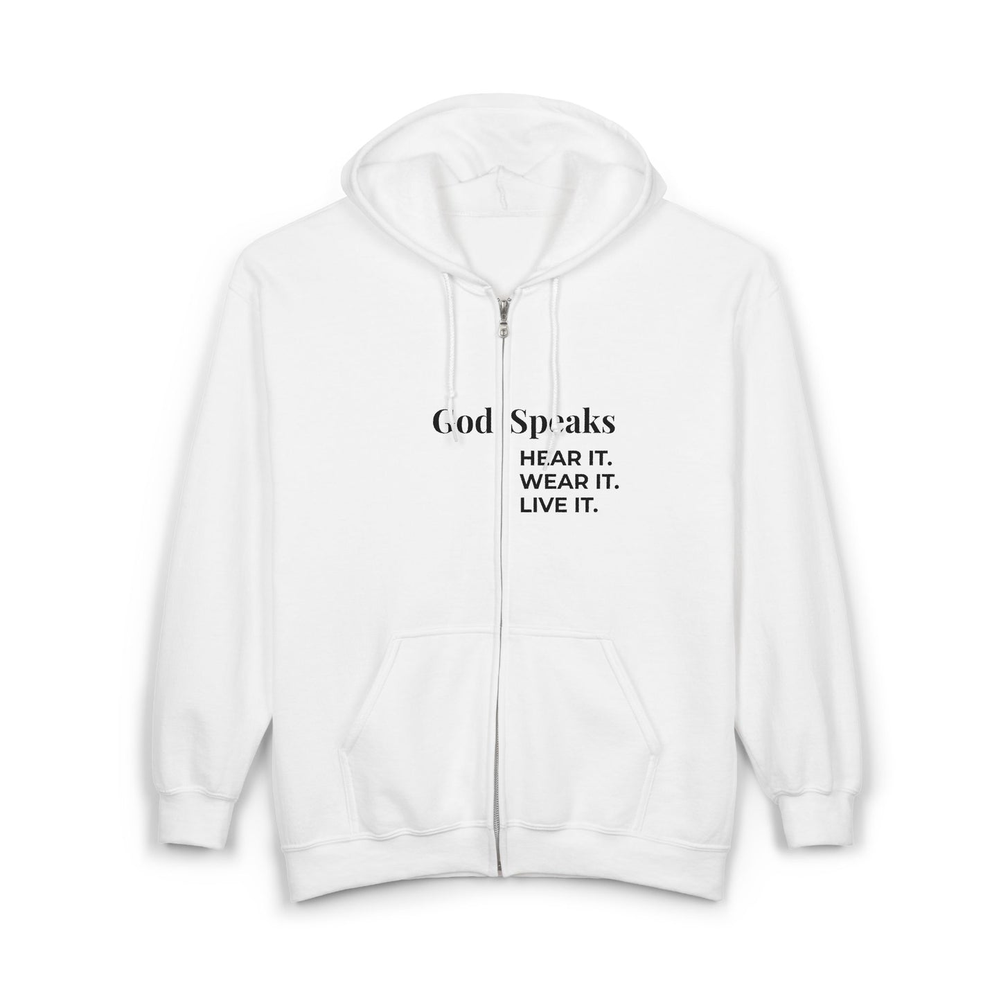 God Speaks Full Zip Hooded Sweatshirt-HLW