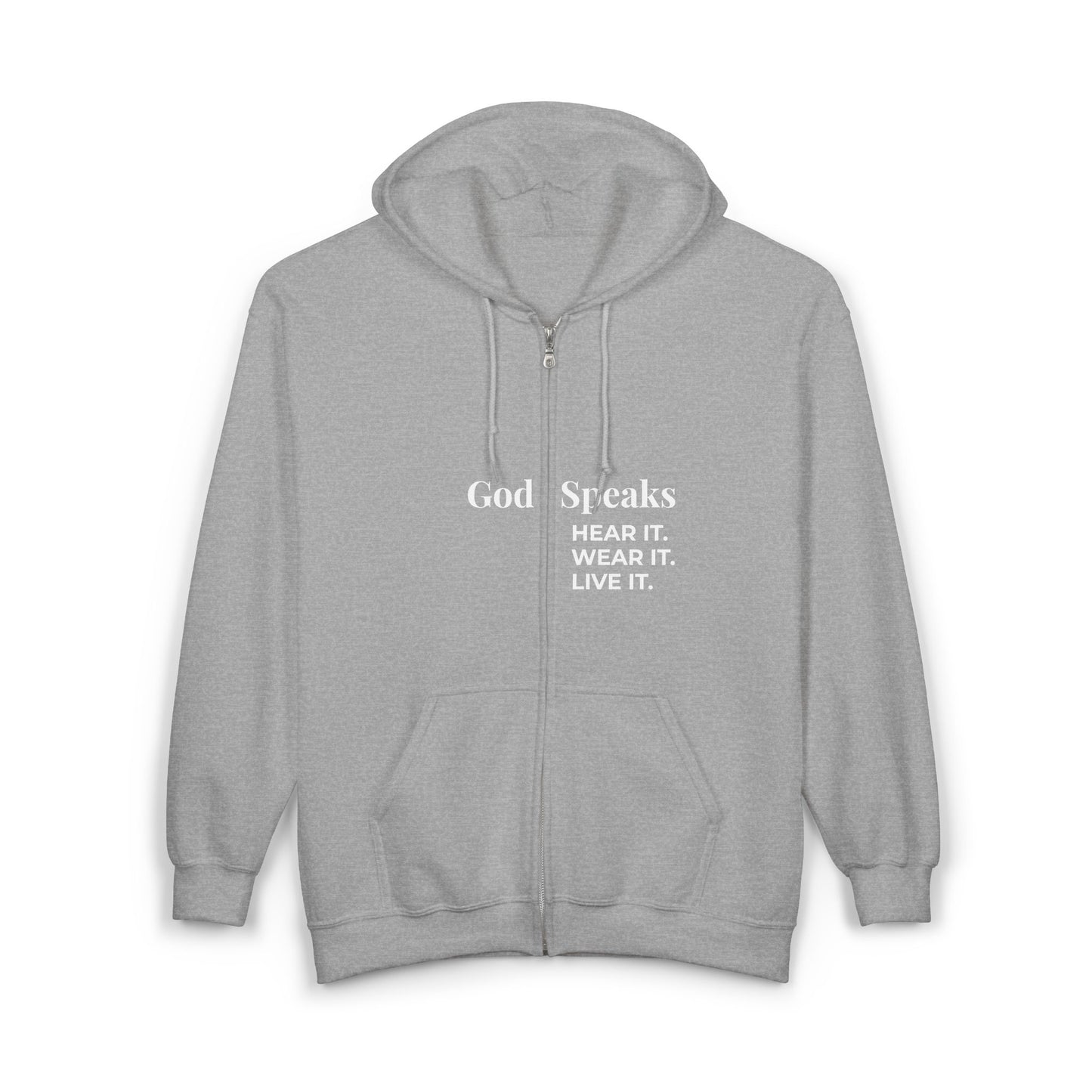 God Speaks Full Zip Hooded Sweatshirt-HLW