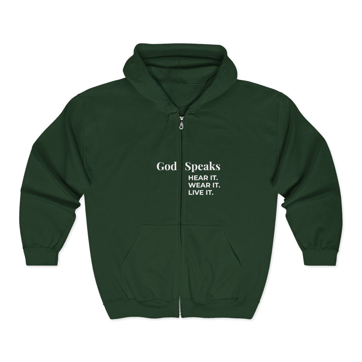 God Speaks Hooded Sweatshirt-Zipper-HWL