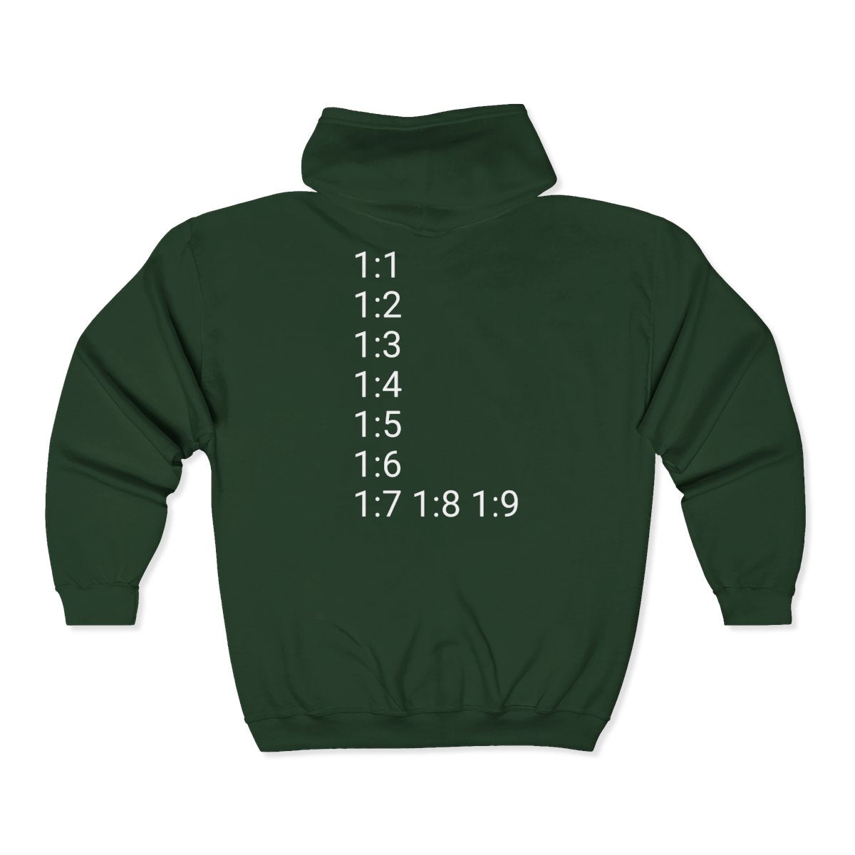 God Speaks Hooded Sweatshirt-Zipper Numbers