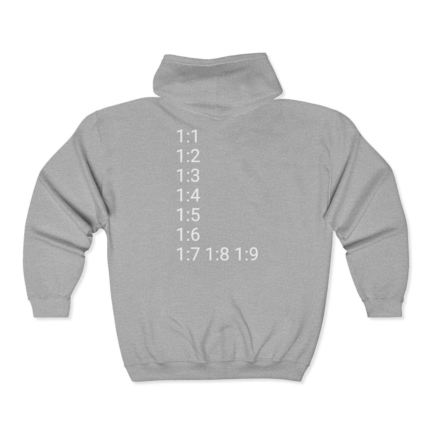 God Speaks Full Zip Hooded Sweatshirt -Classic Numbers-CS