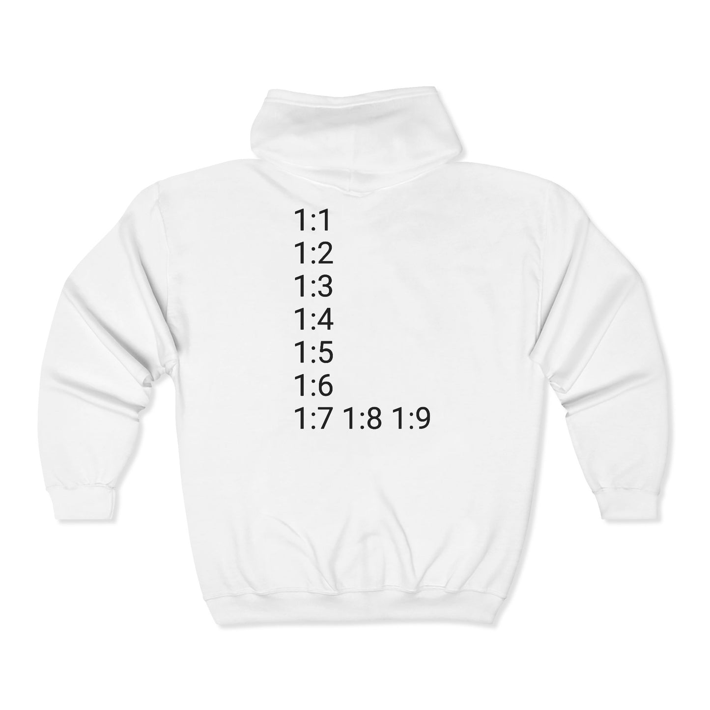 God Speaks Full Zip Hooded Sweatshirt-Signature Numbers-CS