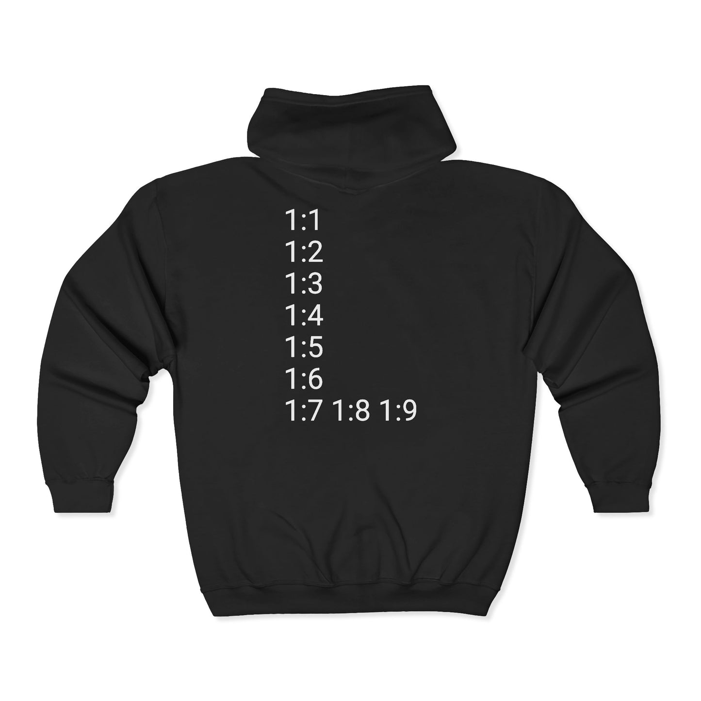 God Speaks Full Zip Hooded Sweatshirt -Classic Numbers-CS