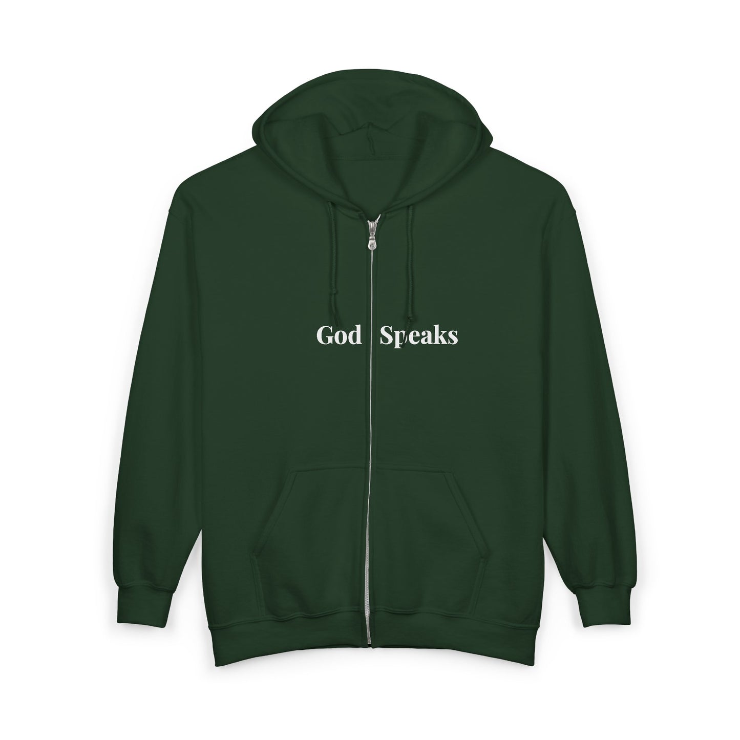 God Speaks Full Zip Hooded Sweatshirt -Classic Letters-CS