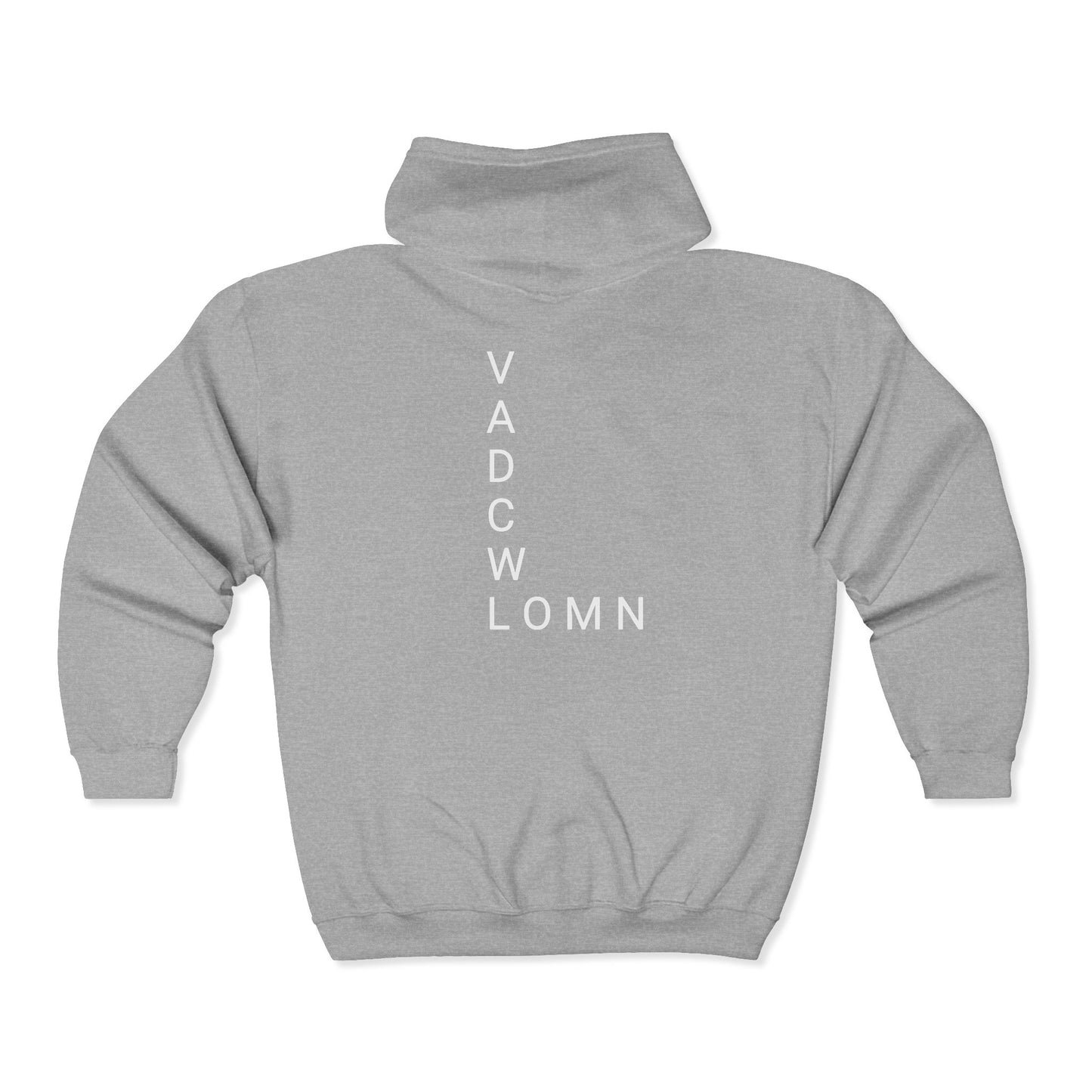 Full Zip Hooded Sweatshirt-Signature Letters-CS