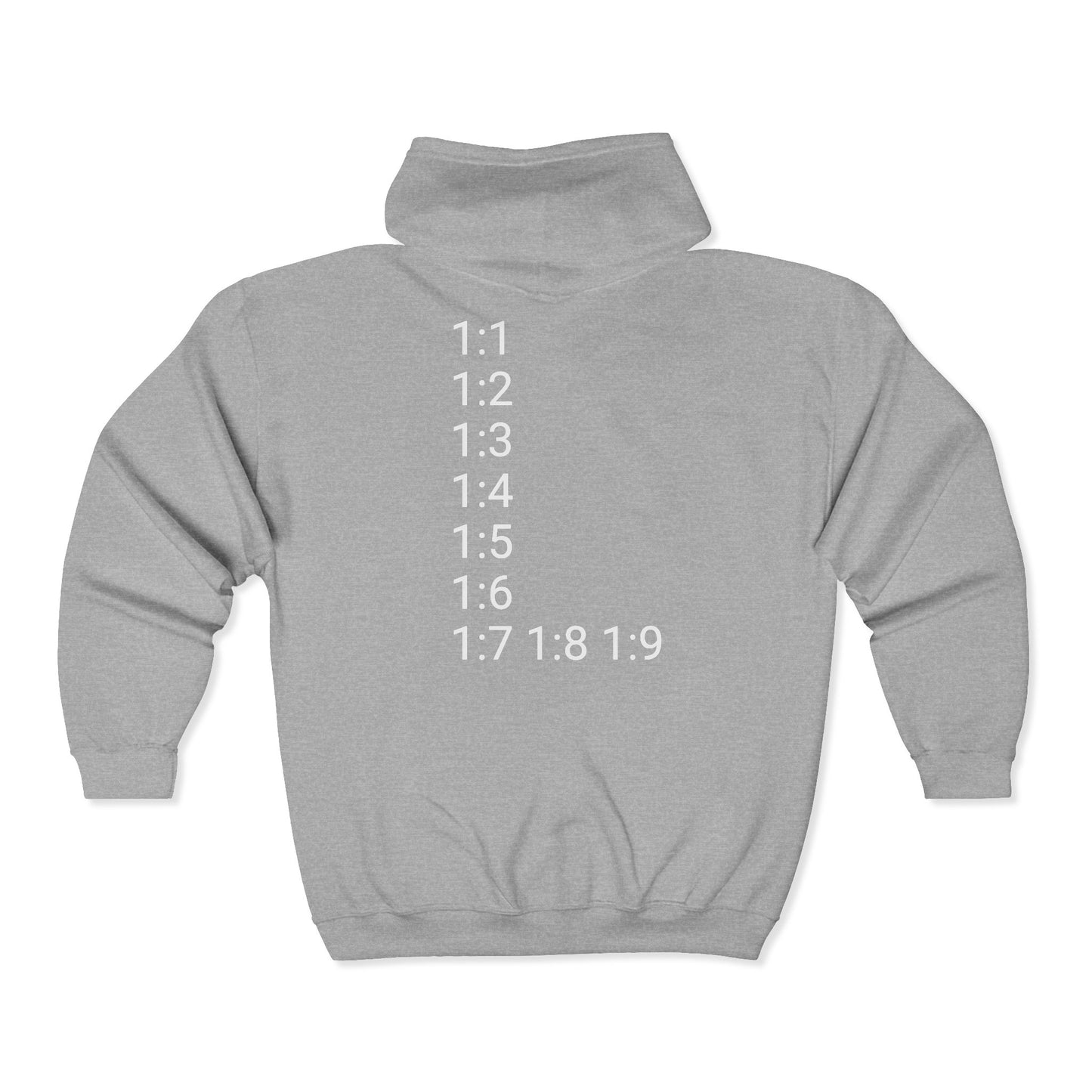 God Speaks Full Zip Hooded Sweatshirt-Signature Numbers-CS