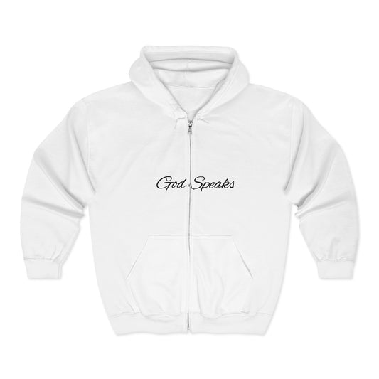 God Speaks Full Zip Hooded Sweatshirt-Signature Numbers-CS