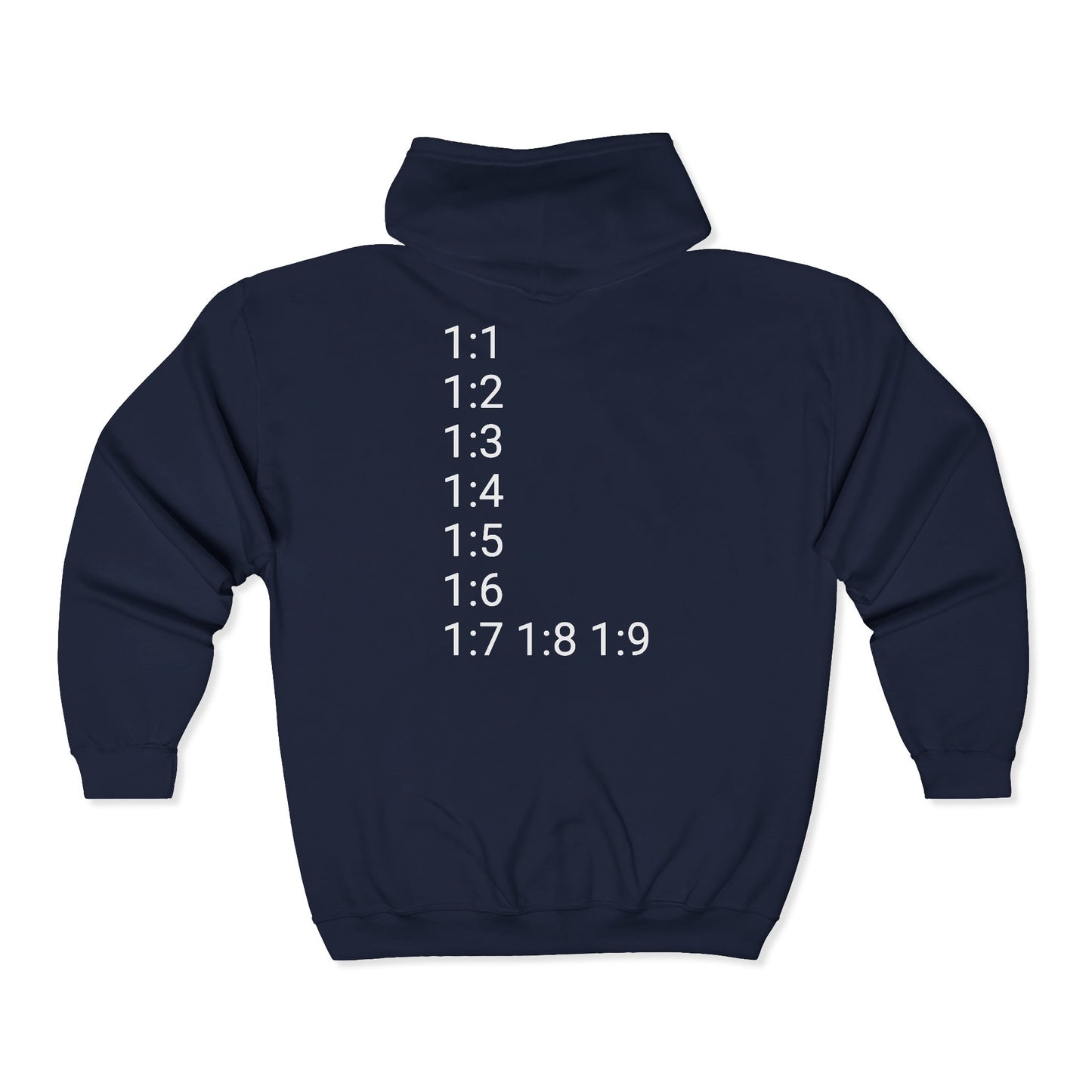 God Speaks Full Zip Hooded Sweatshirt -Classic Numbers-CS