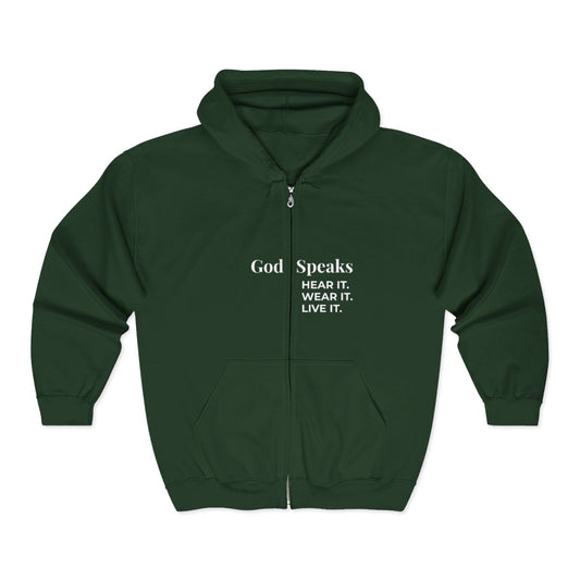 God Speaks Hooded Sweatshirt-Zipper-HWL