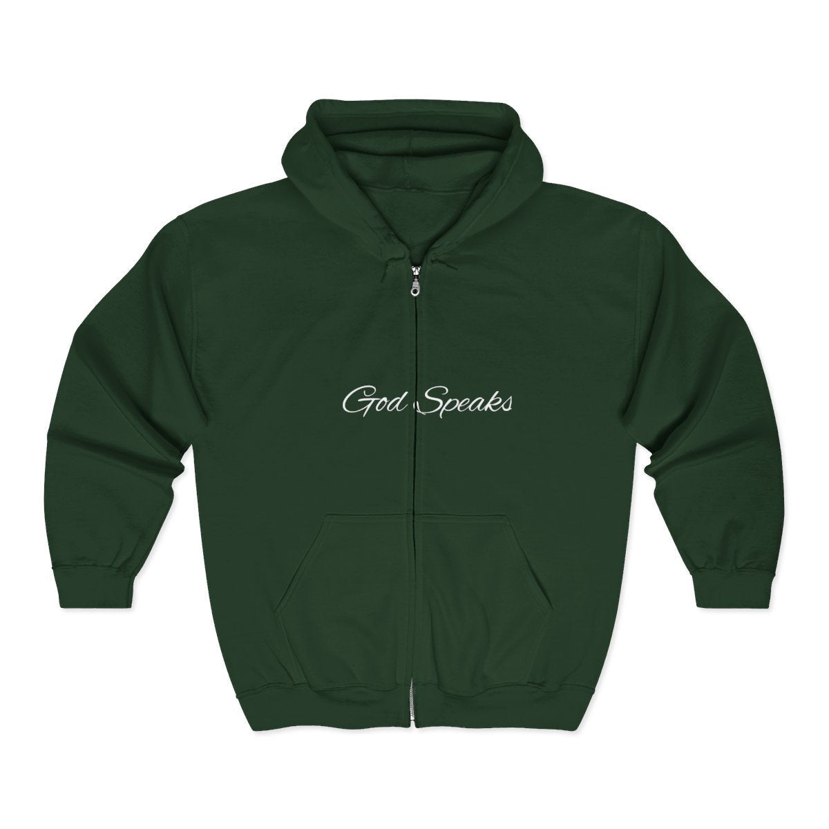 God Speaks Hooded Sweatshirt-Zipper Letters